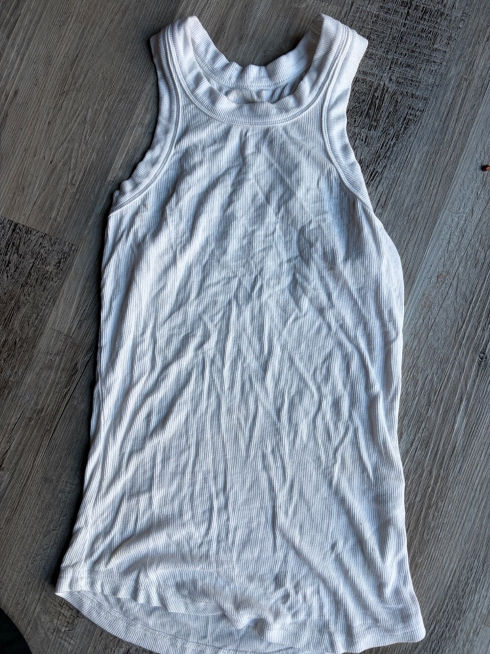 White Ribbed Tank Top